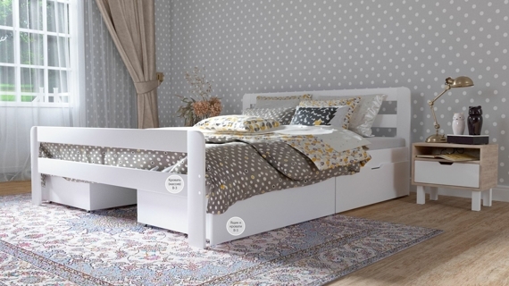 кровать из массива с ящиками 1200*2000 кровать из массива с ящиками 1200*2000